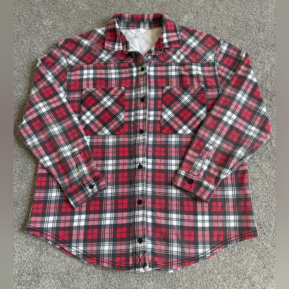 Time and Tru Red and Black Flannel Shirt